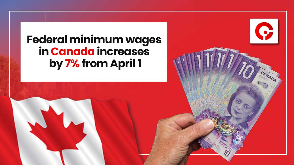 Canada increases federal minimum wage by 7% from April 1st 2023